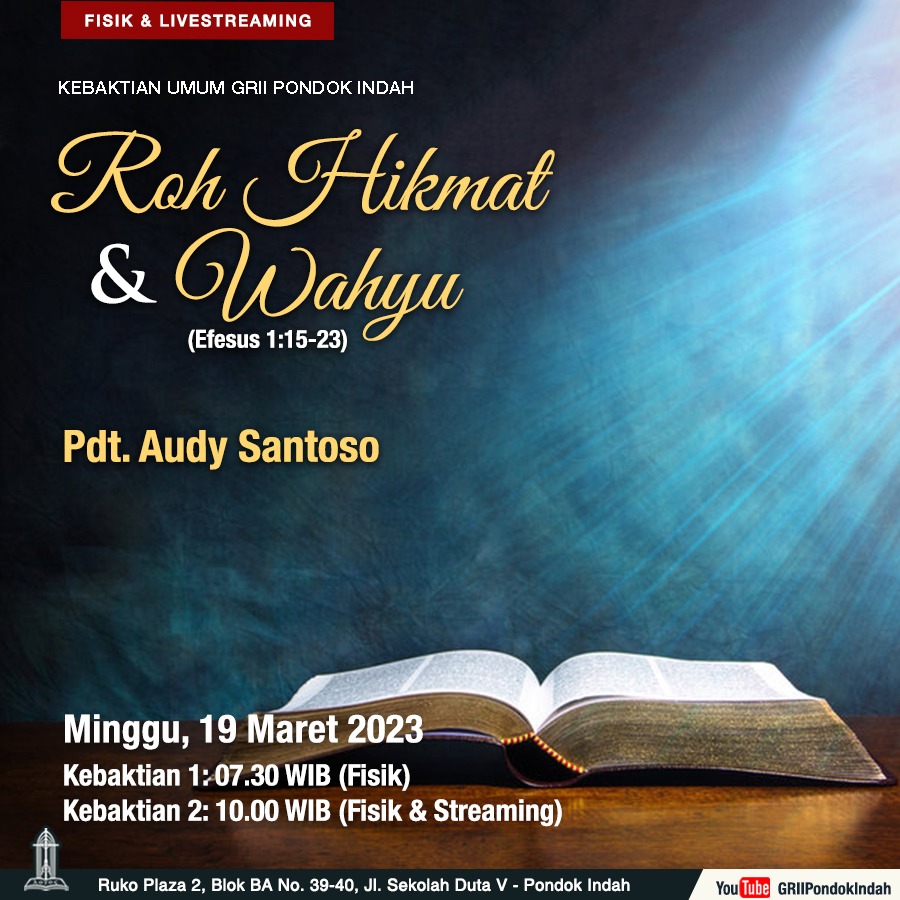 Ibadah Minggu 19 Maret 2023 10 00 Wib Roh Hikmat Wahyu Pdt
